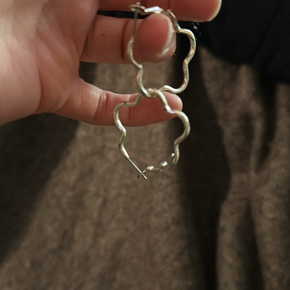 Vintage Brutalist Silver Tone Abstract Hoop Earring Lot Set 8 Pairs 1.5 to 2.5” - Picture 9 of 10